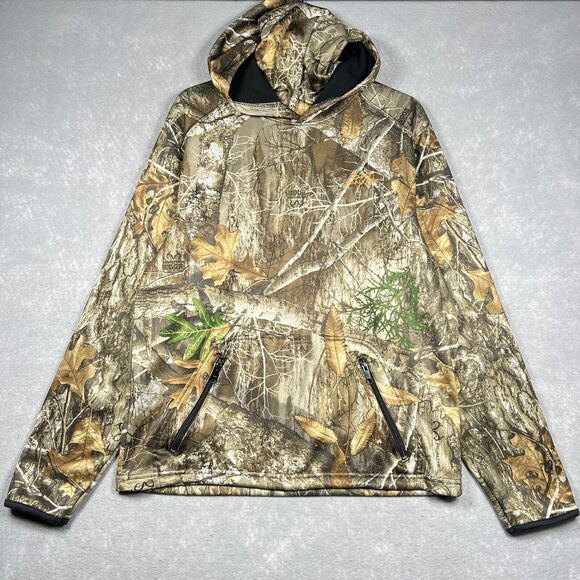 Realtree Sweatshirt Mens Size Medium Brown Performance Camo Pullover Fleece - Picture 1 of 11